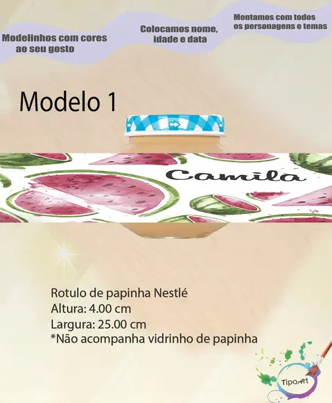 Rótulo Vidro Papinha-melancia