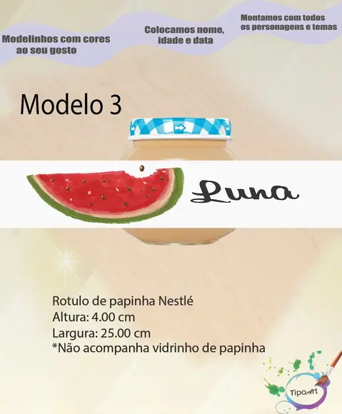 Rótulo Vidro Papinha-melancia