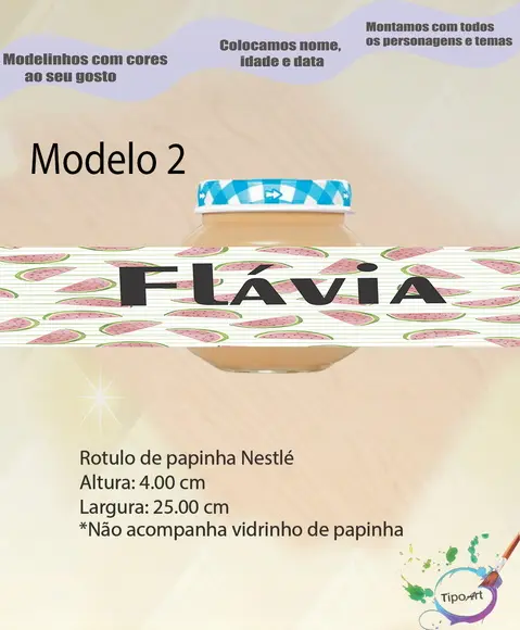Rótulo Vidro Papinha-melancia