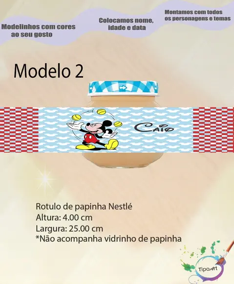 Rótulo Vidro Papinha-mickey