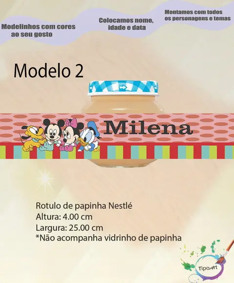 Rótulo Vidro Papinha-mickey Baby