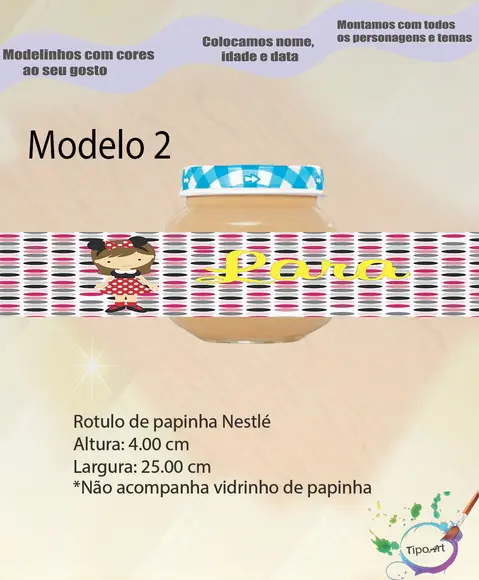 Rótulo Vidro Papinha-minnie