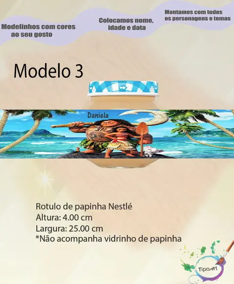 Rótulo Vidro Papinha-moana e Mauí