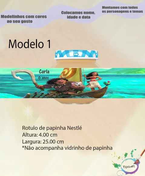Rótulo Vidro Papinha-moana e Mauí
