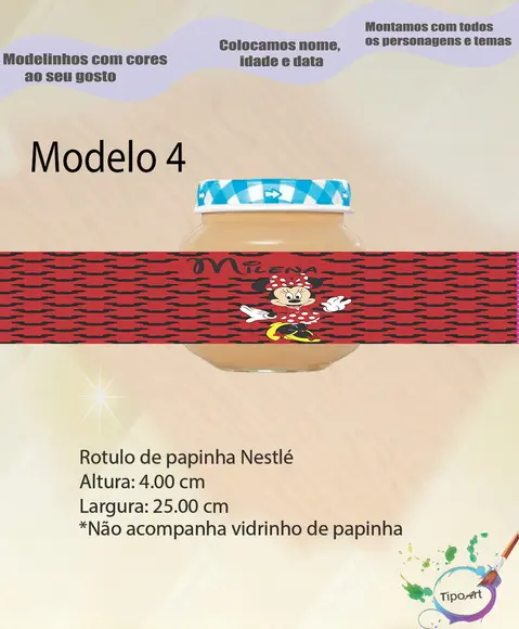 Rótulo Vidro Papinha-minnie