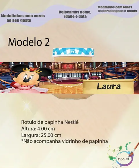 Rótulo Vidro Papinha-minnie Realeza
