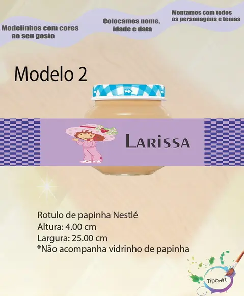 Rótulo Vidro Papinha-moranguinho