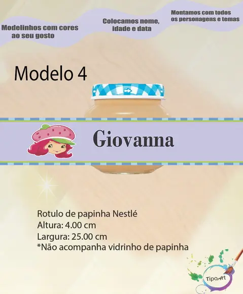 Rótulo Vidro Papinha-moranguinho