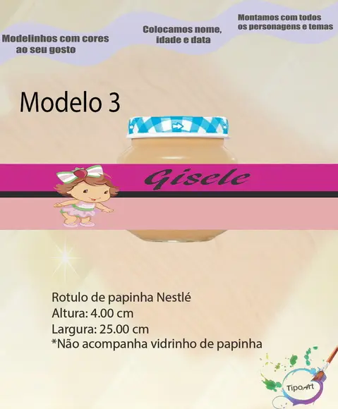 Rótulo Vidro Papinha-moranguinho