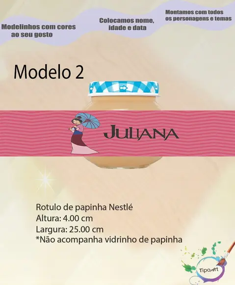 Rótulo Vidro Papinha-mulan