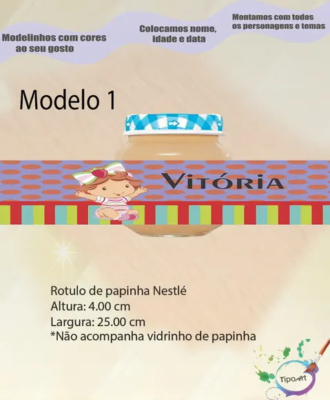 Rótulo Vidro Papinha-moranguinho