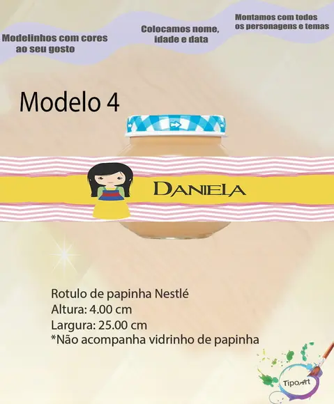 Rótulo Vidro Papinha-mulan
