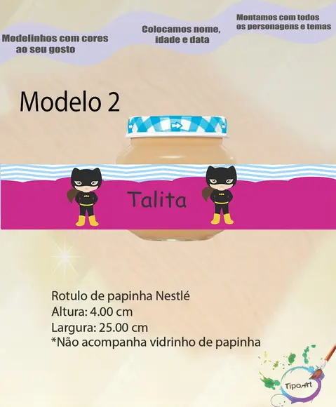 Rótulo Vidro Papinha-mulher Gato