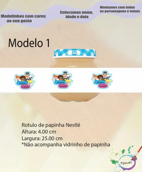 Rótulo Vidro Papinha-mundo Bita