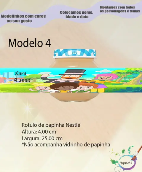 Rótulo Vidro Papinha-mundo Bita