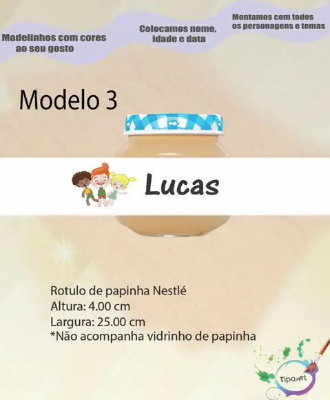 Rótulo Vidro Papinha-mundo Bita