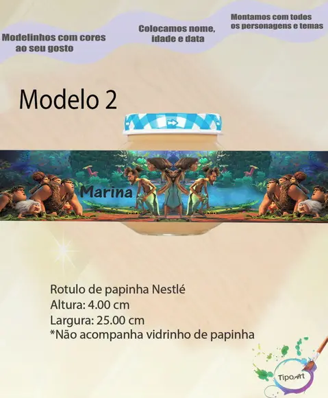Rótulo Vidro Papinha-os Croods