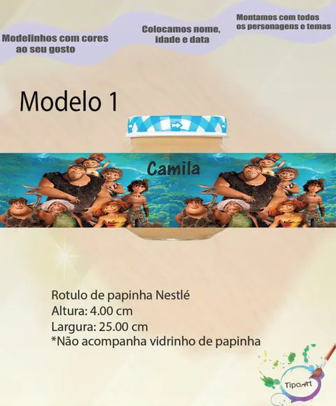 Rótulo Vidro Papinha-os Croods