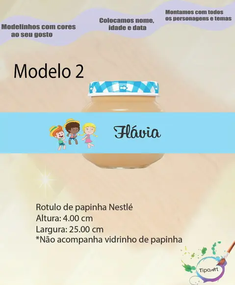 Rótulo Vidro Papinha-mundo Bita
