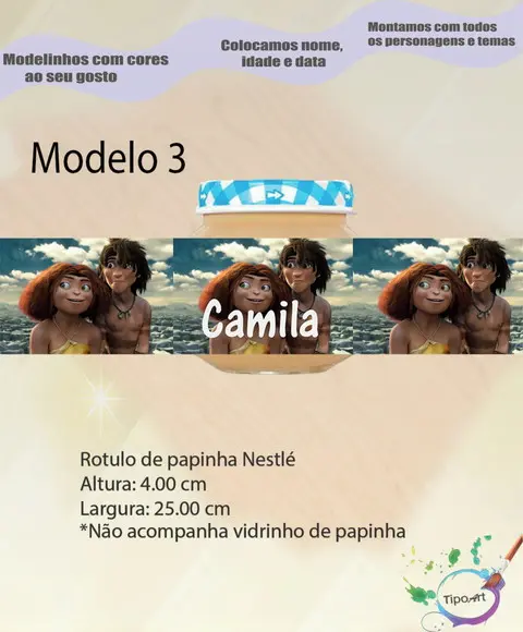 Rótulo Vidro Papinha-os Croods