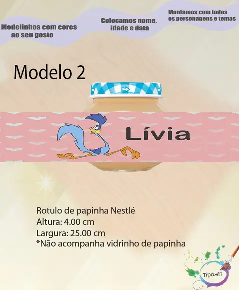 Rótulo Vidro Papinha-papaleguas