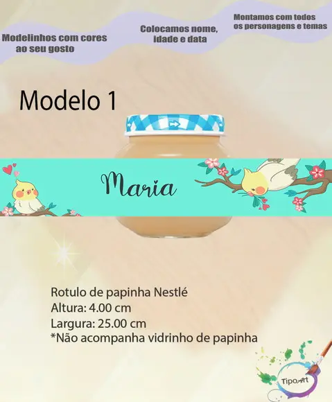 Rótulo Vidro Papinha-passarinho