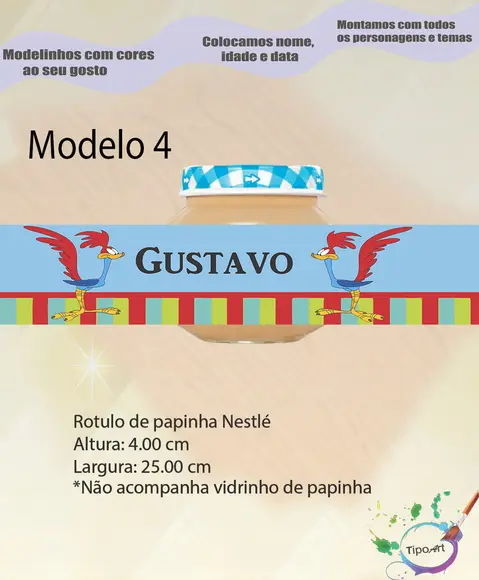 Rótulo Vidro Papinha-papaleguas