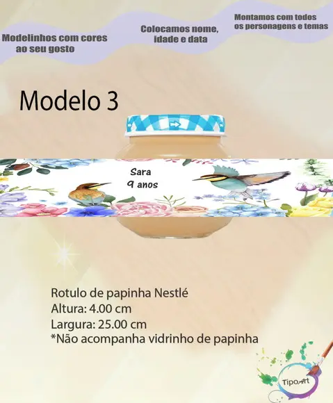 Rótulo Vidro Papinha-passarinho