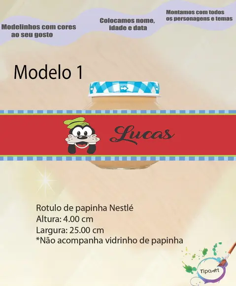 Rótulo Vidro Papinha-pateta