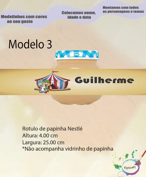 Rótulo Vidro Papinha-patatí Patatá