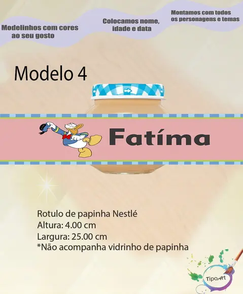 Rótulo Vidro Papinha-pato Donald