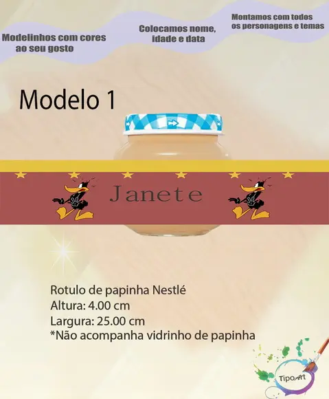 Rótulo Vidro Papinha-patolino