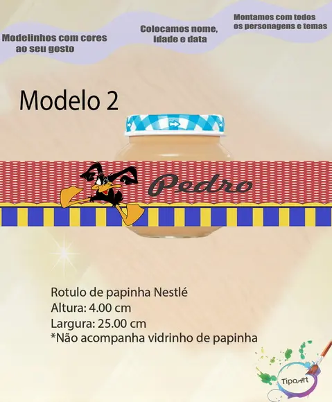 Rótulo Vidro Papinha-patolino