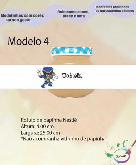 Rótulo Vidro Papinha-pawer Ranger