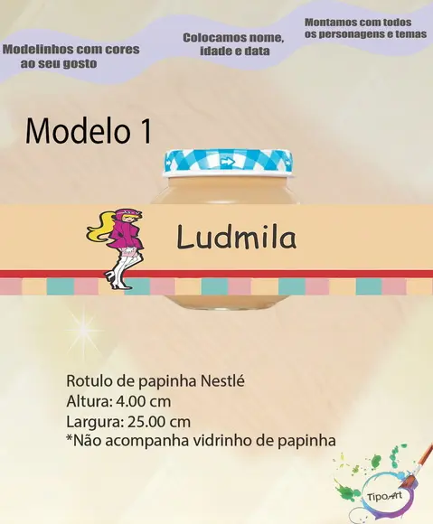 Rótulo Vidro Papinha-penelope Charmosa