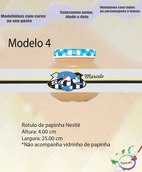 Rótulo Vidro Papinha-peixe