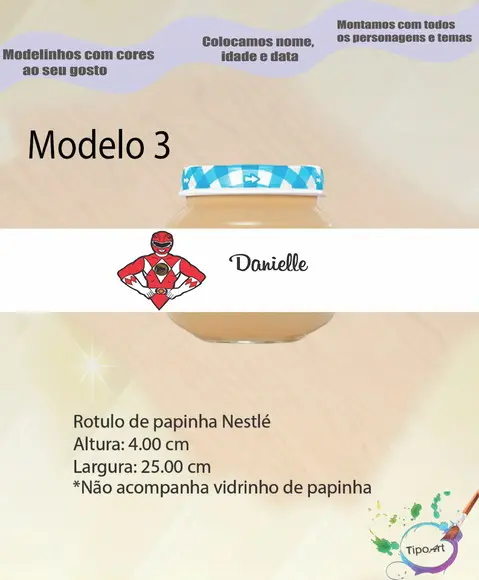 Rótulo Vidro Papinha-pawer Ranger