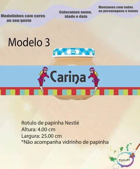 Rótulo Vidro Papinha-penelope Charmosa
