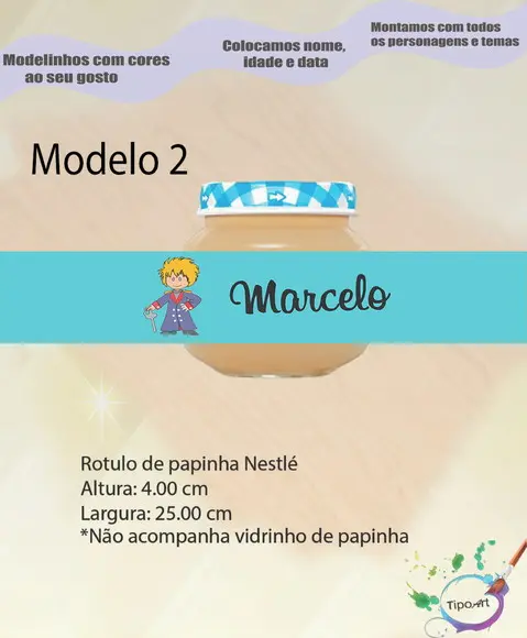 Rótulo Vidro Papinha-pequeno Príncipe