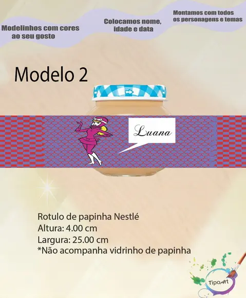 Rótulo Vidro Papinha-penelope Charmosa