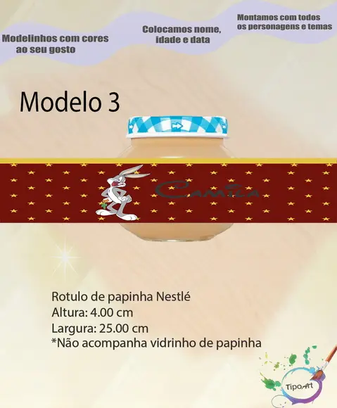 Rótulo Vidro Papinha-pernalonga