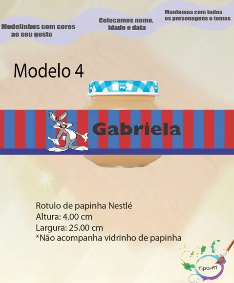 Rótulo Vidro Papinha-pernalonga