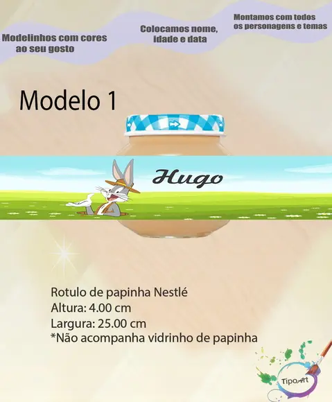Rótulo Vidro Papinha-pernalonga