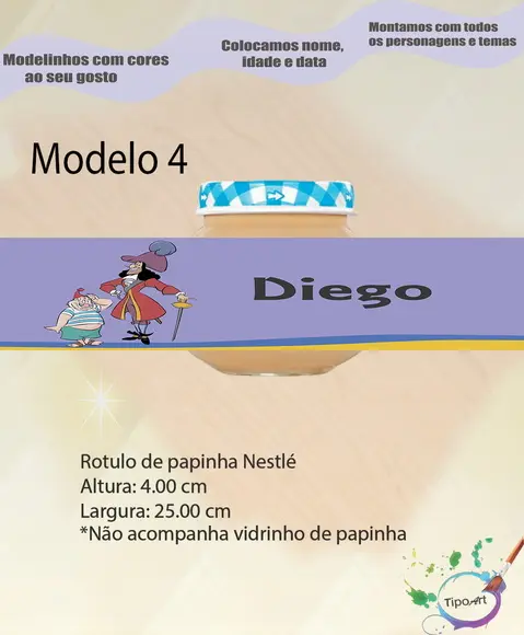 Rótulo Vidro Papinha-peter Pan