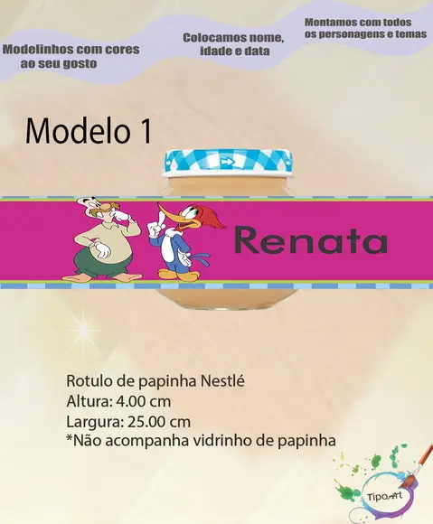 Rótulo Vidro Papinha-pica Pau