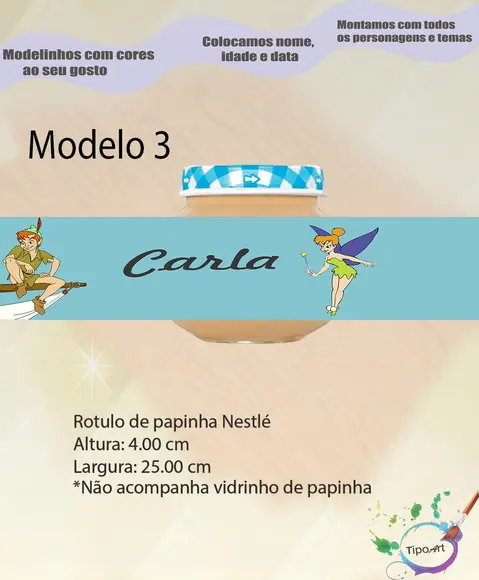 Rótulo Vidro Papinha-peter Pan