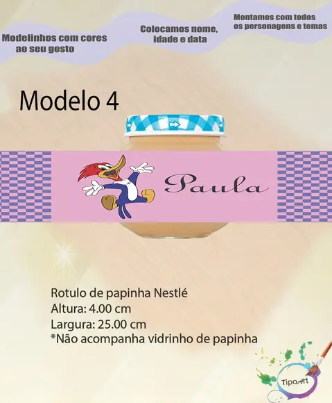 Rótulo Vidro Papinha-pica Pau