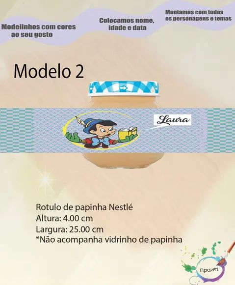 Rótulo Vidro Papinha-pinoquio