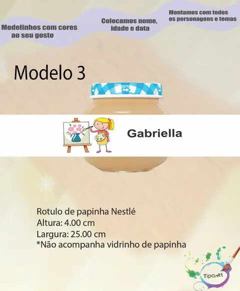 Rótulo Vidro Papinha-pintando o 7