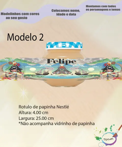 Rótulo Vidro Papinha-pirata